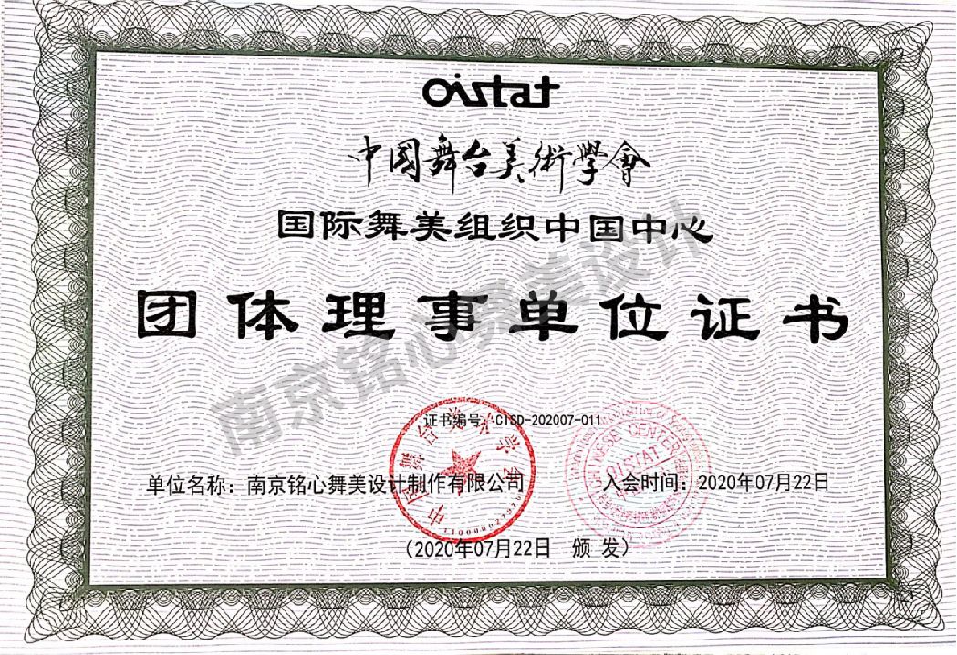 團(tuán)體理事單位證書